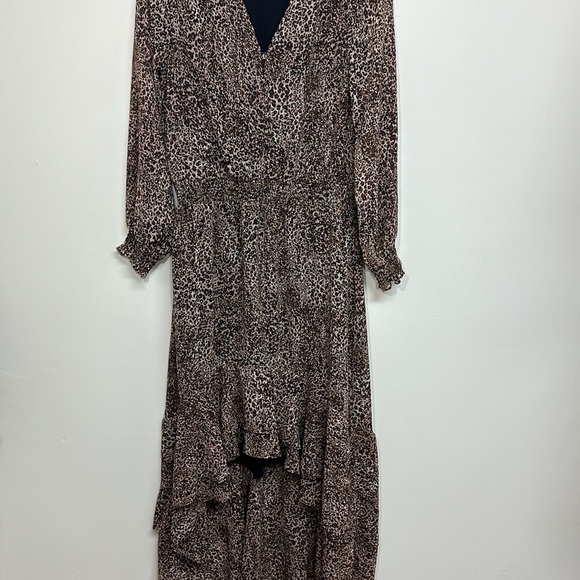 1 State Leopard Print High Low Midi Dress Medium - Picture 4 of 8